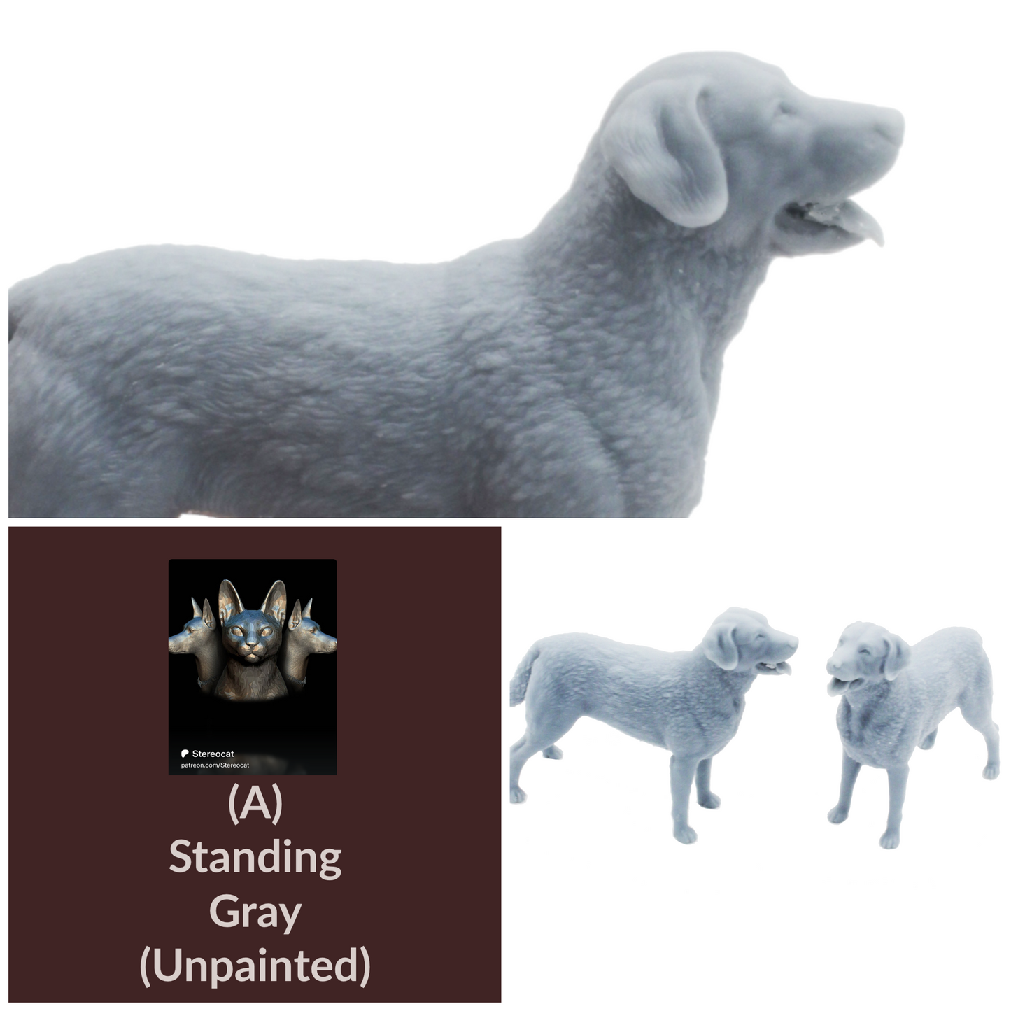 1:24 scale Chesapeake Bay Retriever - 1:24 Scale miniature dog for dollhouse, diorama by Stereocat (1 dog) miniature — made in NC, USA