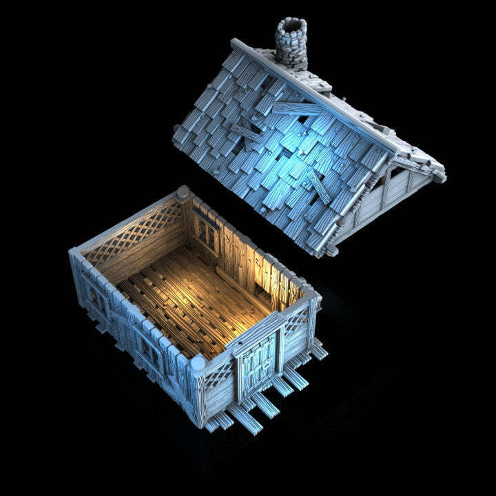 Lumberjack Hut 28mm terrain building miniature scale playable house for ttrpg