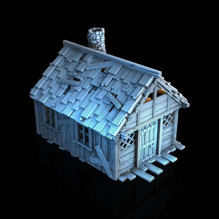 Lumberjack Hut 28mm terrain building miniature scale playable house for ttrpg
