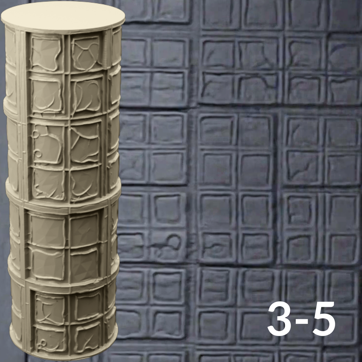 Cobblestone Texture Roller, 4 Inches Tall, Clay texture roller Seamless Design art craft diorama STL Loot Factory (Set 3)