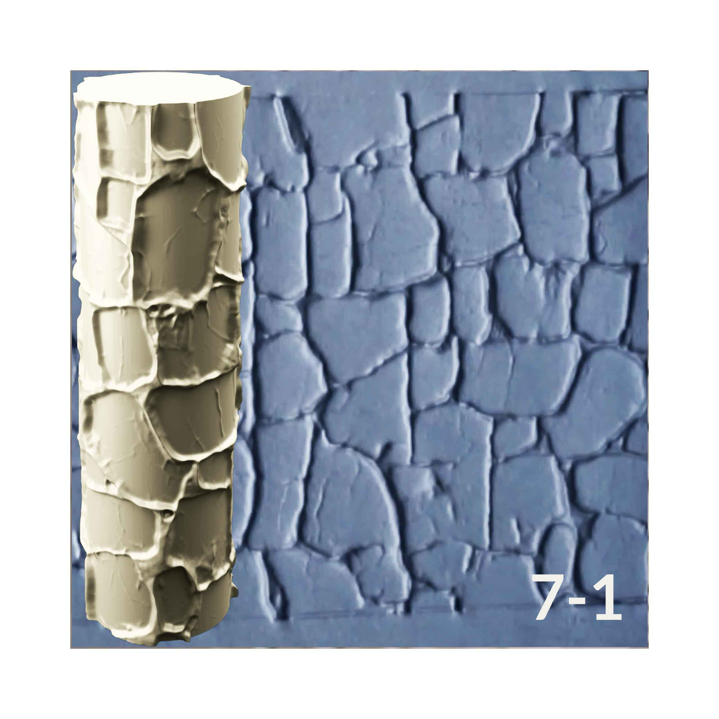 Cobblestone and Tile Texture Roller, 4 Inches Tall, Clay texture roller Seamless Design art craft diorama STL Loot Factory (Set 7)