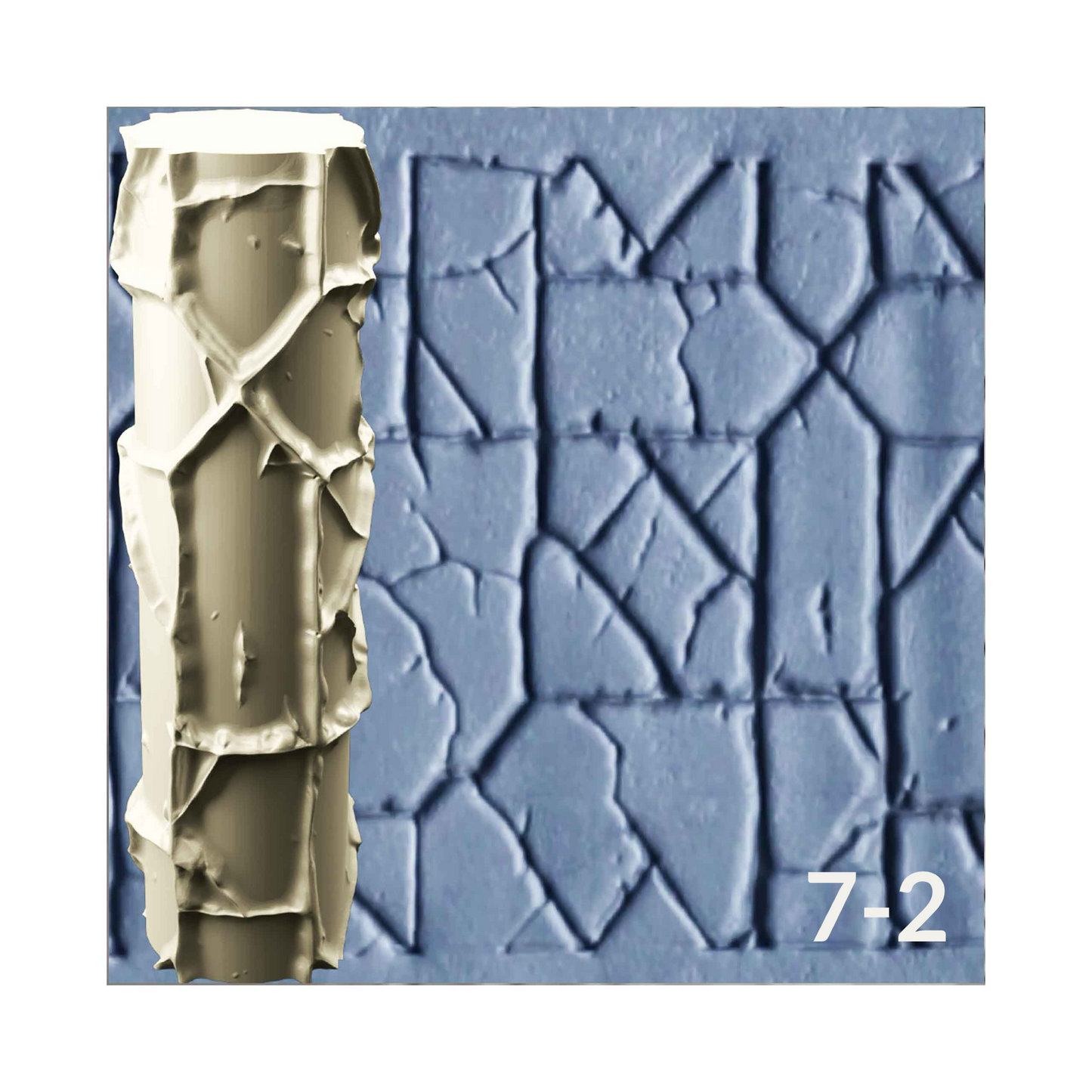 Cobblestone and Tile Texture Roller, 4 Inches Tall, Clay texture roller Seamless Design art craft diorama STL Loot Factory (Set 7)