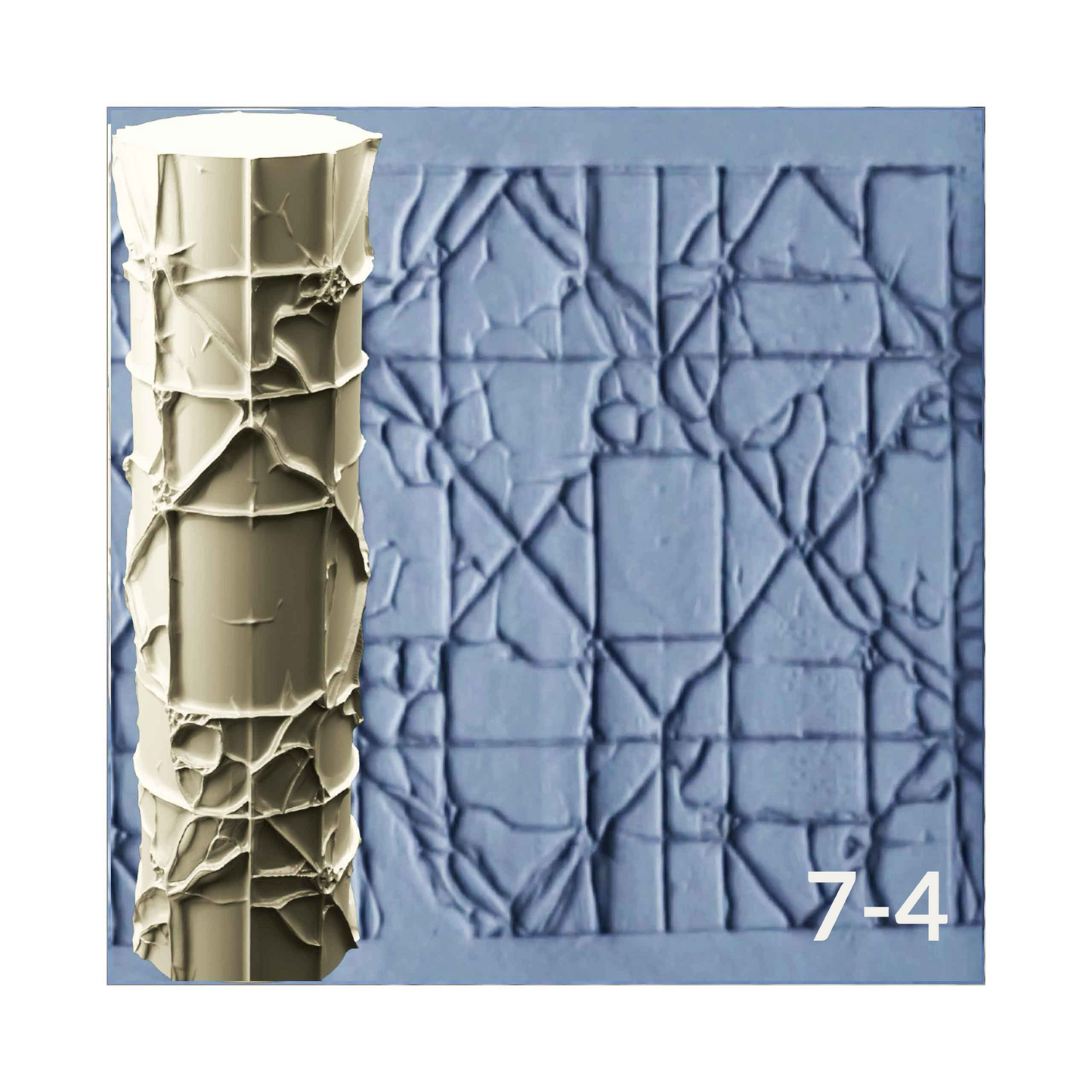 Cobblestone and Tile Texture Roller, 4 Inches Tall, Clay texture roller Seamless Design art craft diorama STL Loot Factory (Set 7)