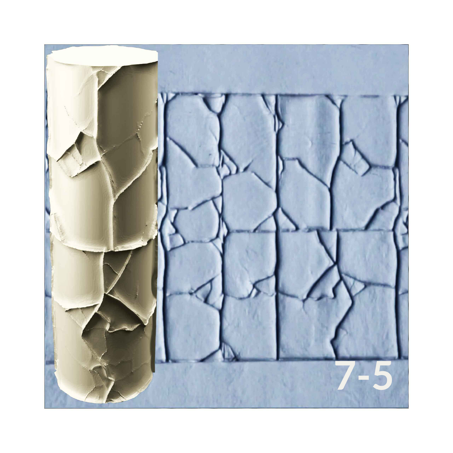 Cobblestone and Tile Texture Roller, 4 Inches Tall, Clay texture roller Seamless Design art craft diorama STL Loot Factory (Set 7)