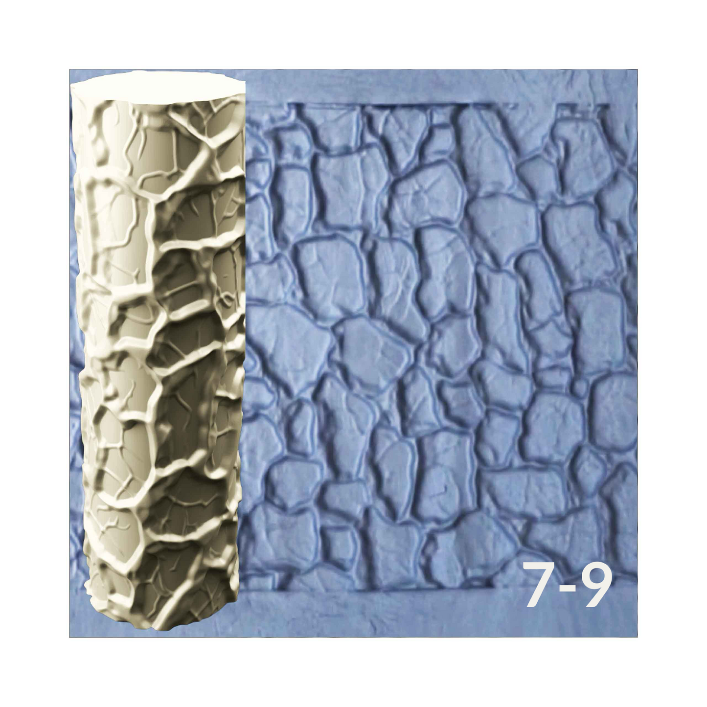 Cobblestone and Tile Texture Roller, 4 Inches Tall, Clay texture roller Seamless Design art craft diorama STL Loot Factory (Set 7)
