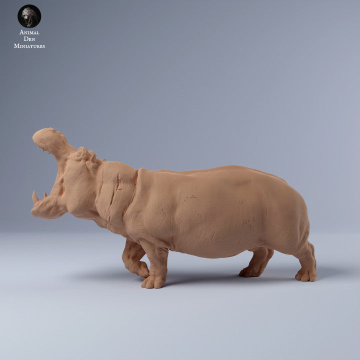 Hippo - 28mm and 32mm Scale miniature for tabletop games by Animal Den Miniatures (1 animal)