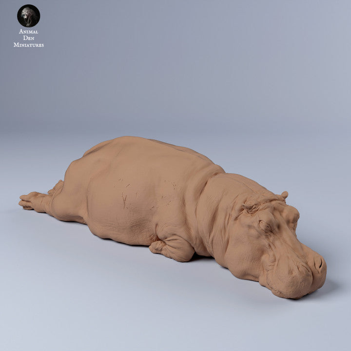 Hippo - 28mm and 32mm Scale miniature for tabletop games by Animal Den Miniatures (1 animal)
