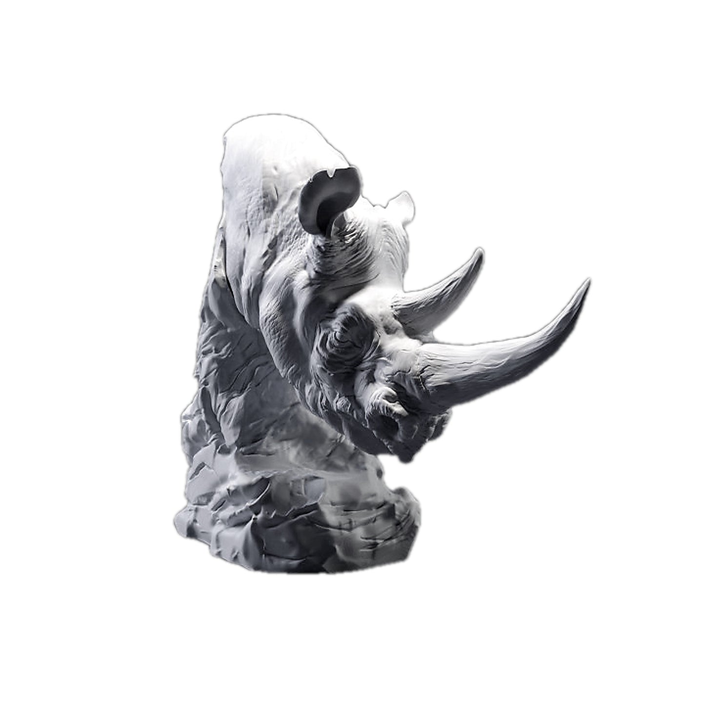 Black Rhino Bust | Animal Den Miniatures