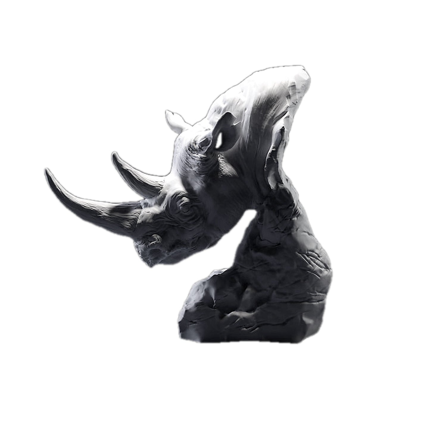 Black Rhino Bust | Animal Den Miniatures