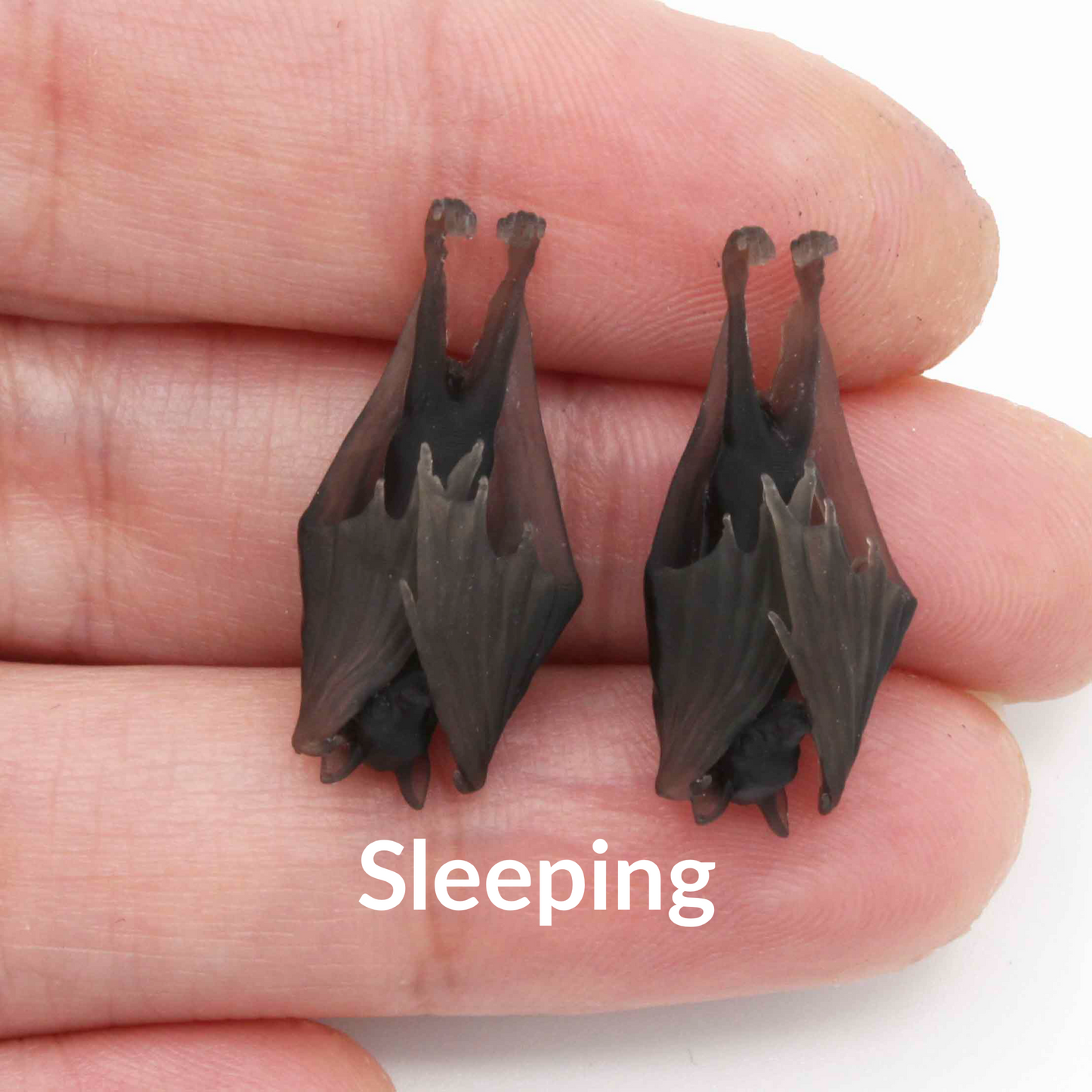 1:12 scale Miniature Bat - 1:12 Scale Bats for dollhouse diorama small animal art and craft supply (2 bats) miniature side view — The Scale Grail
