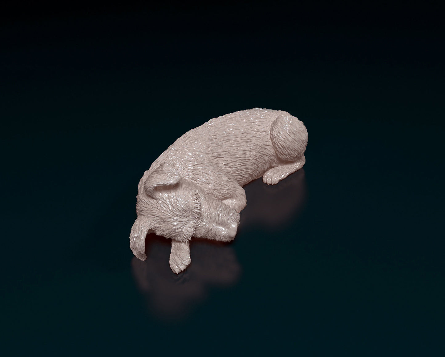 Schnauzer (sleeping) - Scale miniature dog for dollhouse, diorama by Stereocat (1 dog)