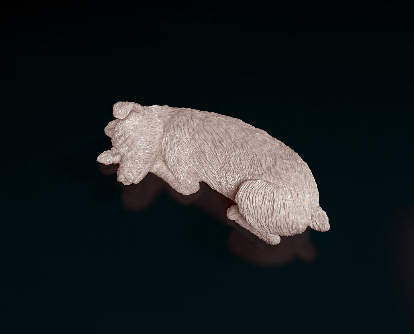 Schnauzer (sleeping) - Scale miniature dog for dollhouse, diorama by Stereocat (1 dog)