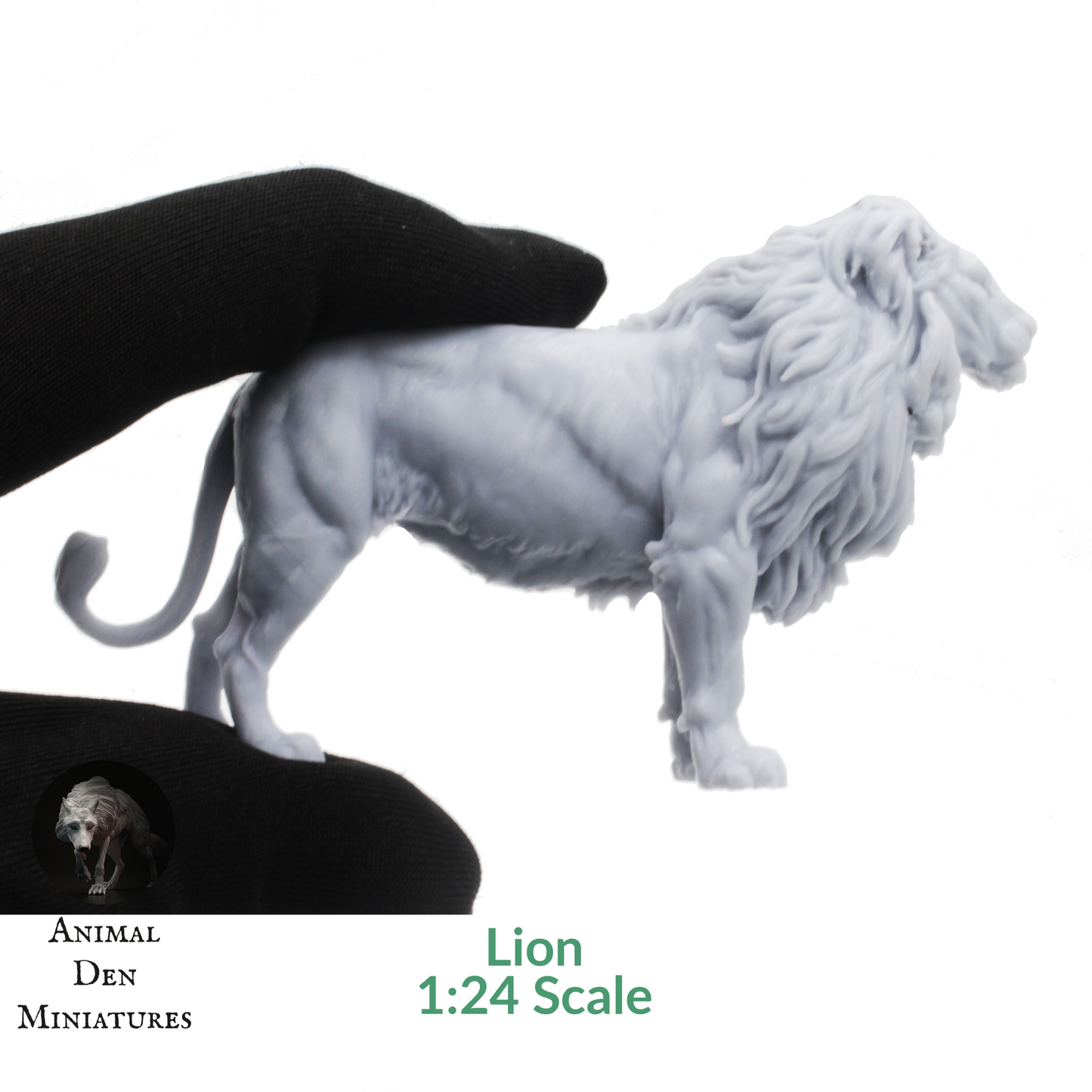 Lion - 1:24 Scale miniature feline for safari diorama by Animal Den Miniatures (1 animal)