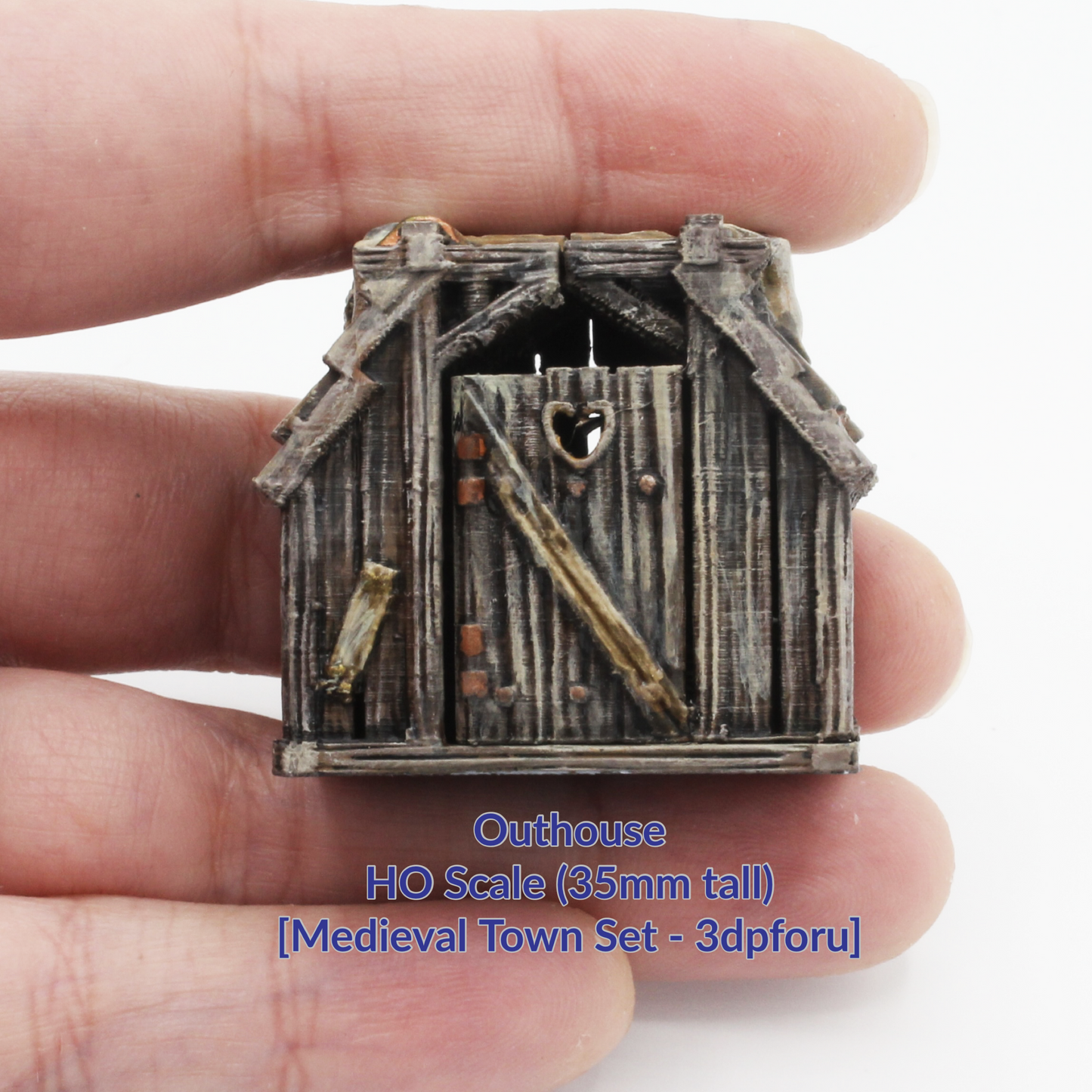 1:87 scale Outhouse - HO 1:87 scale miniature building scenery 3dpforu Medieval Town Set 10 (1 building) miniature side view — The Scale Grail