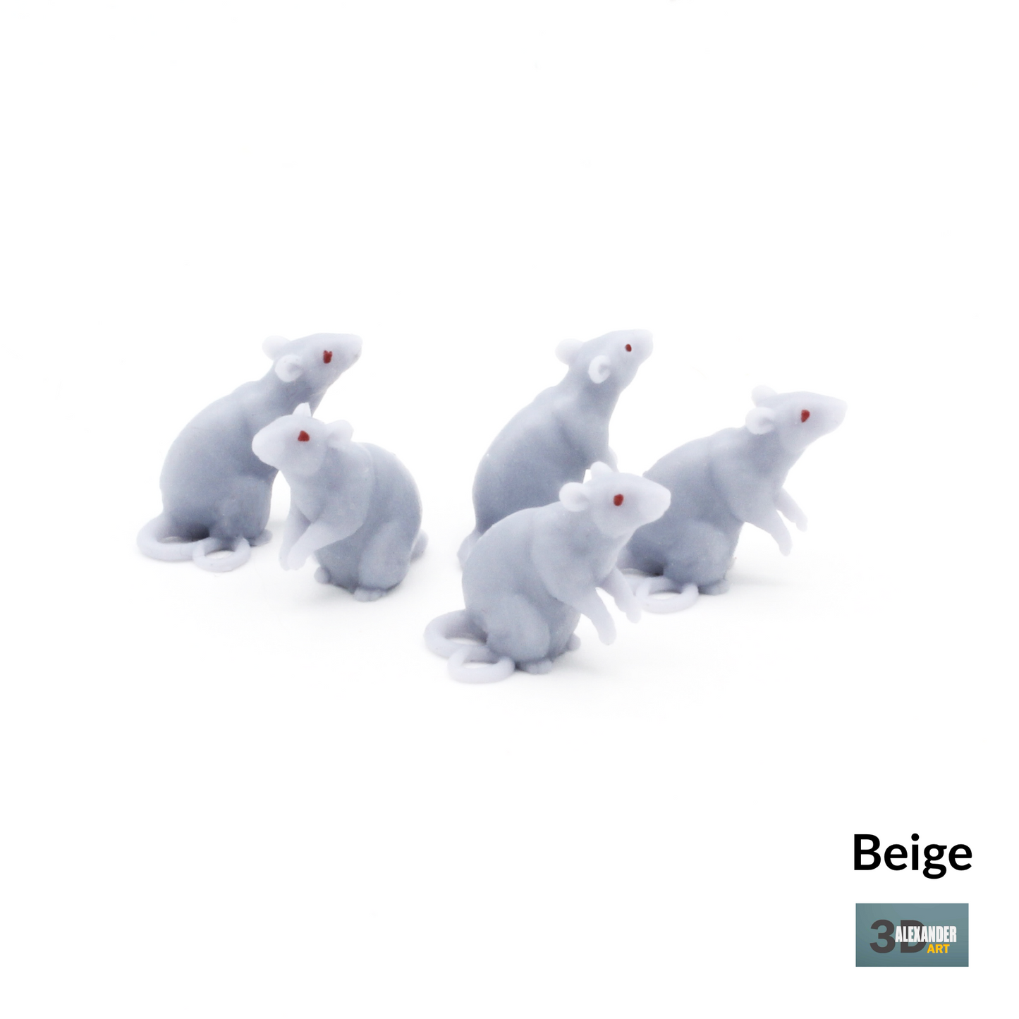1:12 scale Rats - 1:12 Scale Miniature Animal for Dollhouse, Diorama miniature — made in NC, USA
