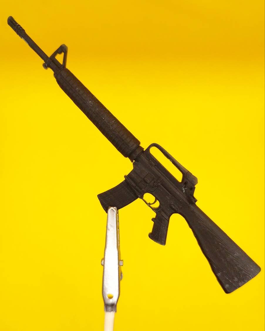 M16 Rifle 1:12 scale for dollhouse, action figures, dioramas, miniature rifle (1 rifle)