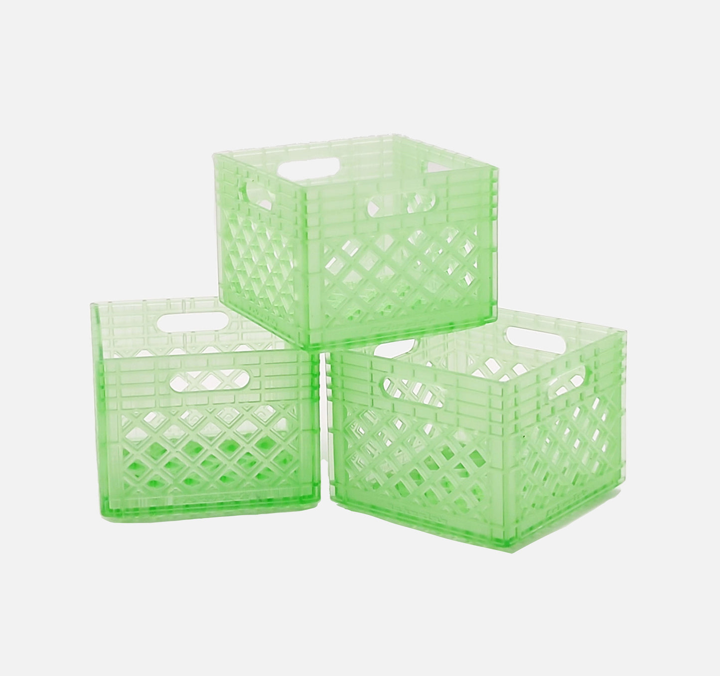 Stacking Record Crate / Milk Crates 1:12 Scale for Dollhouse, Action Figures, Miniature Scenery - Set of 3