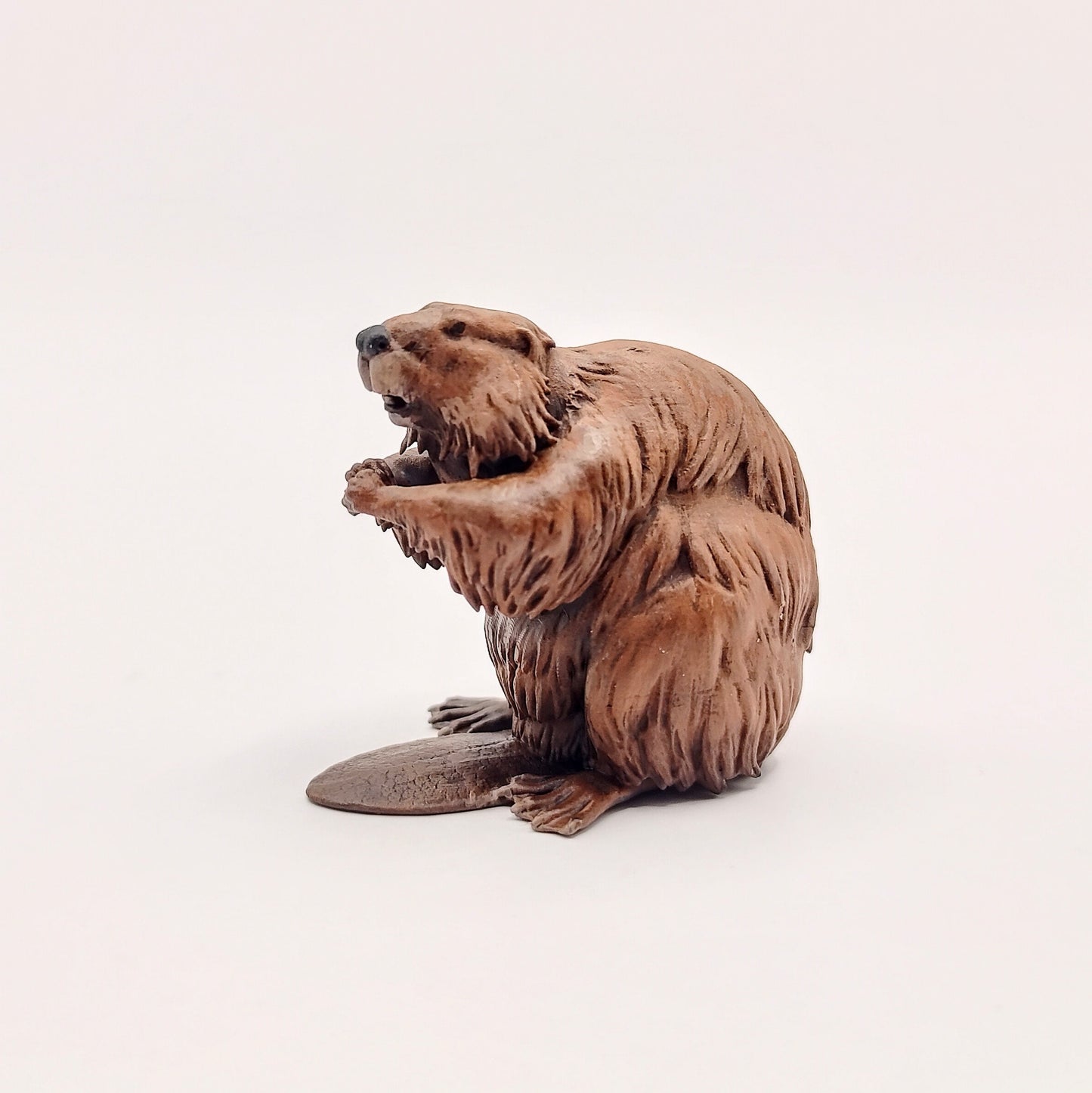 Animal Den Miniatures - American Beaver - 1:12 scale miniature animal sized for diorama, dollhouse, small hand painted scaled 3d printed tabletop mini (1 figurine)