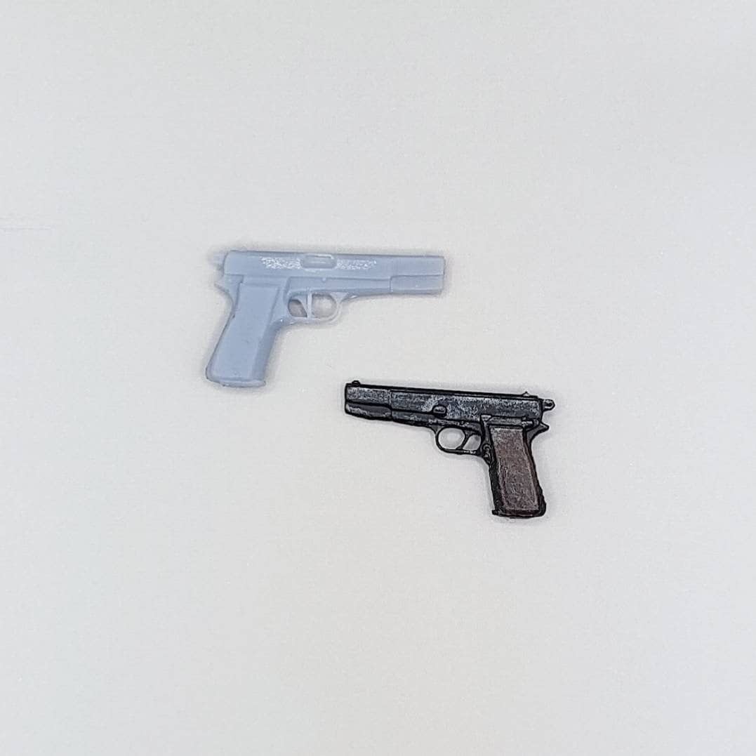9mm Hi-Power 6 Inch Scale 1:12 Handgun - Set of 2