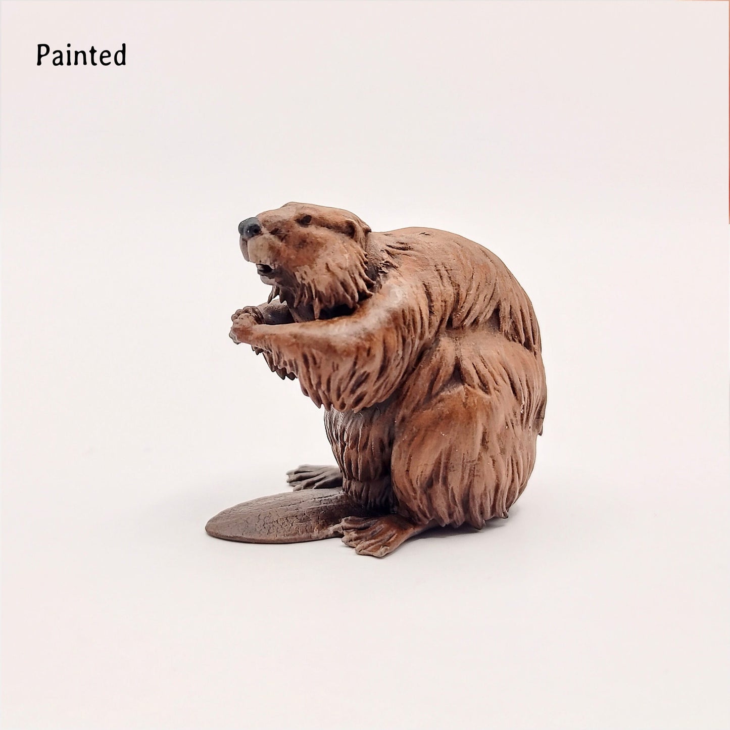 Animal Den Miniatures - American Beaver - 1:12 scale miniature animal sized for diorama, dollhouse, small hand painted scaled 3d printed tabletop mini (1 figurine)