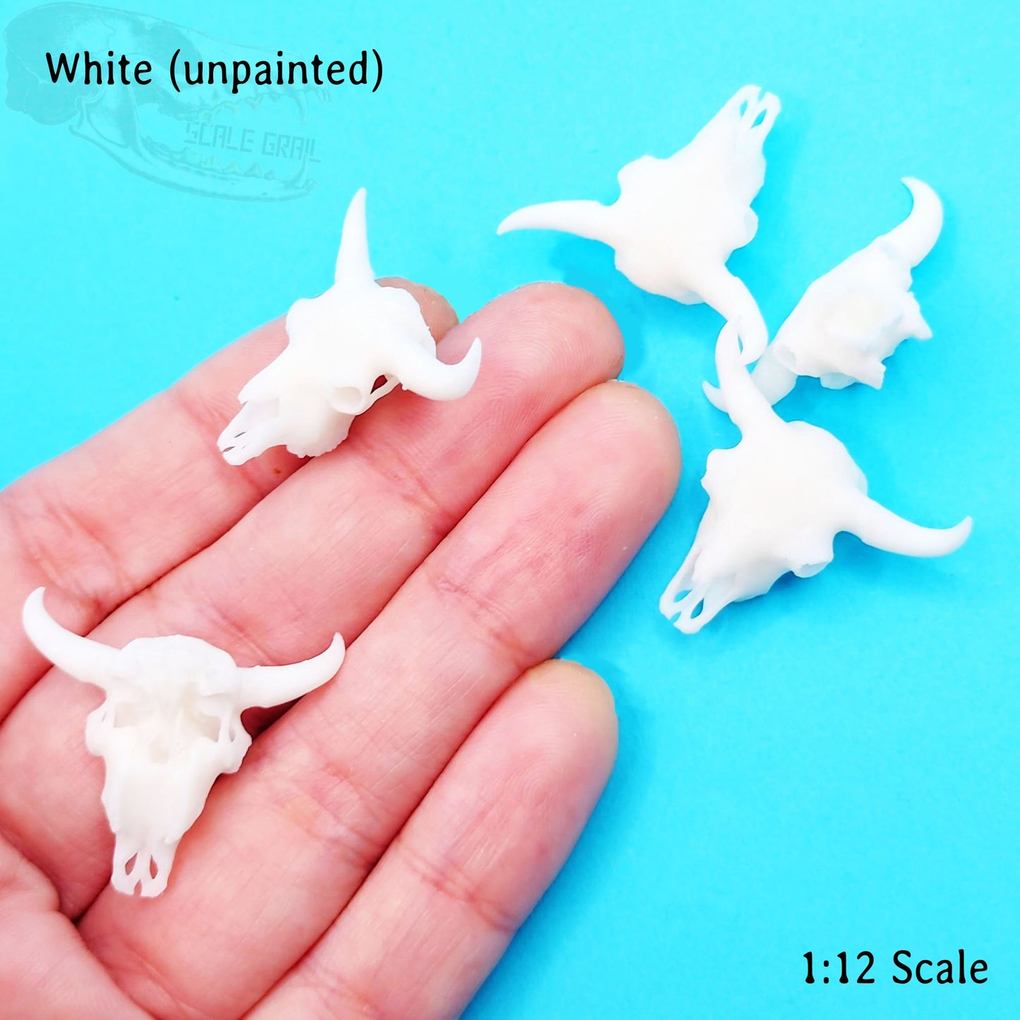American Bison Skull - 1:24 scale miniature small size for desert diorama, western dollhouse, arts and crafts, replica oddities by The Scale Grail