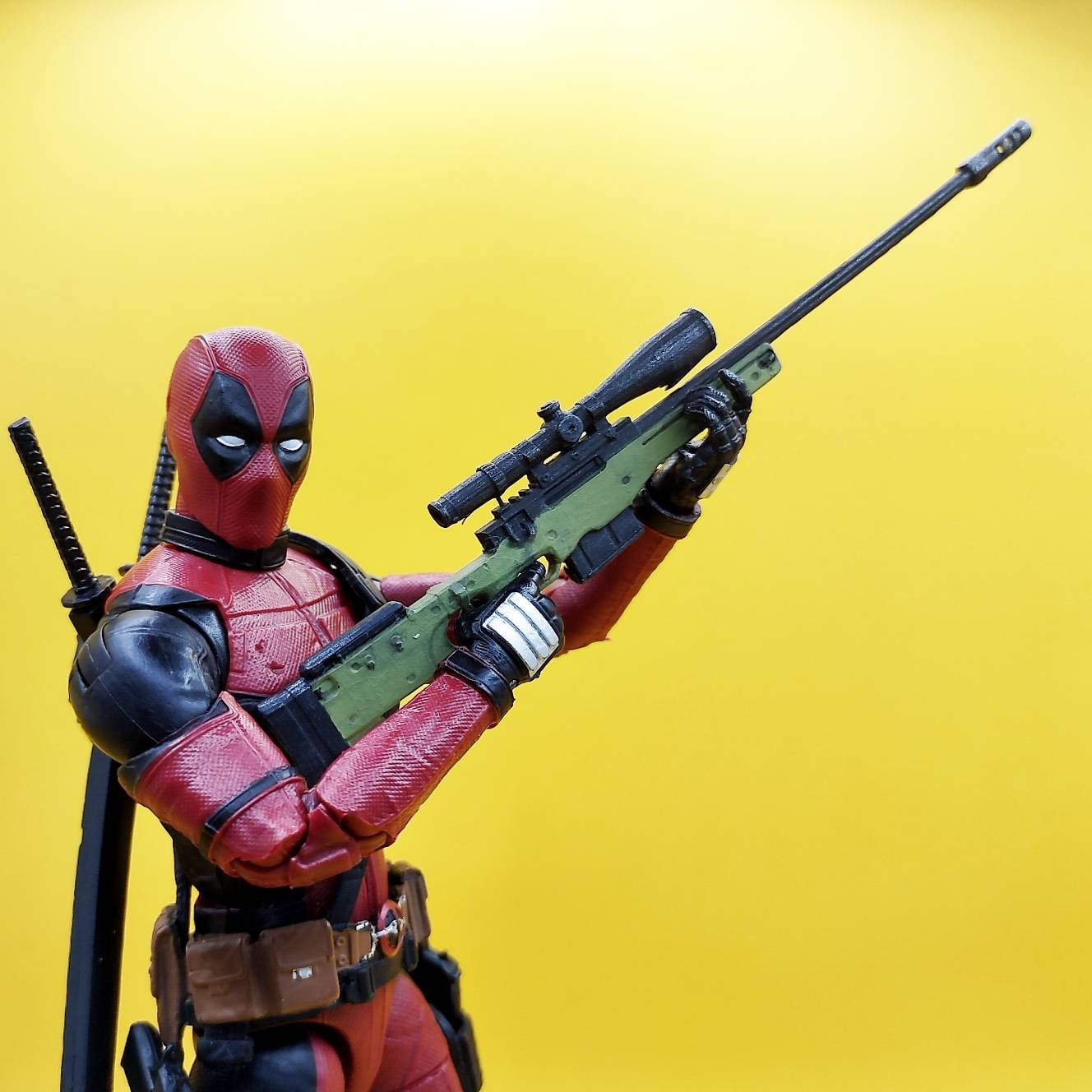 1:12 scale AWP / AWM Sniper Rifle in 6 inch 1:12 scale Action Figure Accessory, Realistic Miniature Gun, miniature side view — The Scale Grail