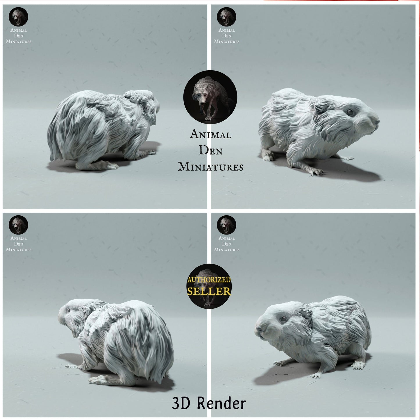Animal Den Miniatures - Arctic Lemming - 1:6 scale miniature animal sized for snow diorama, winter dollhouse, small hand painted scaled 3d printed tabletop mini