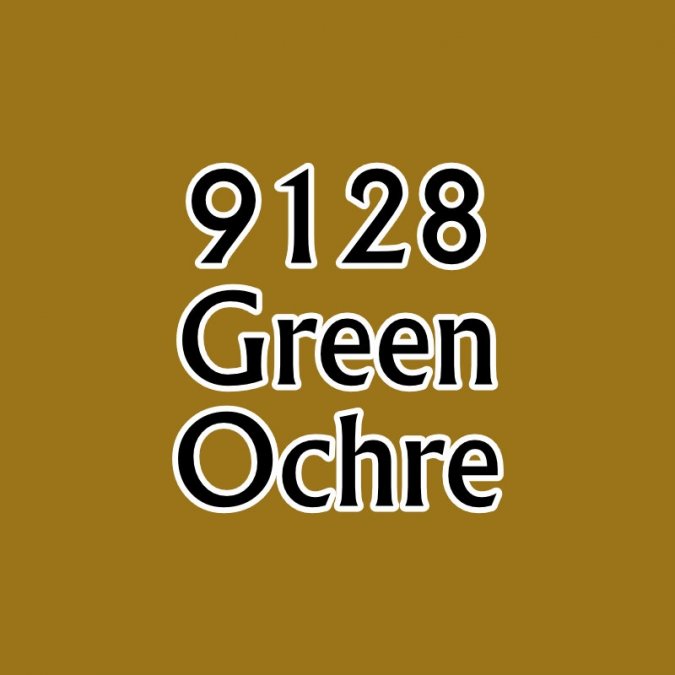 Reaper 09128: Green Ochre Master Series Core Colors Acrylic Paint miniature — handmade resin scale model by The Scale Grail