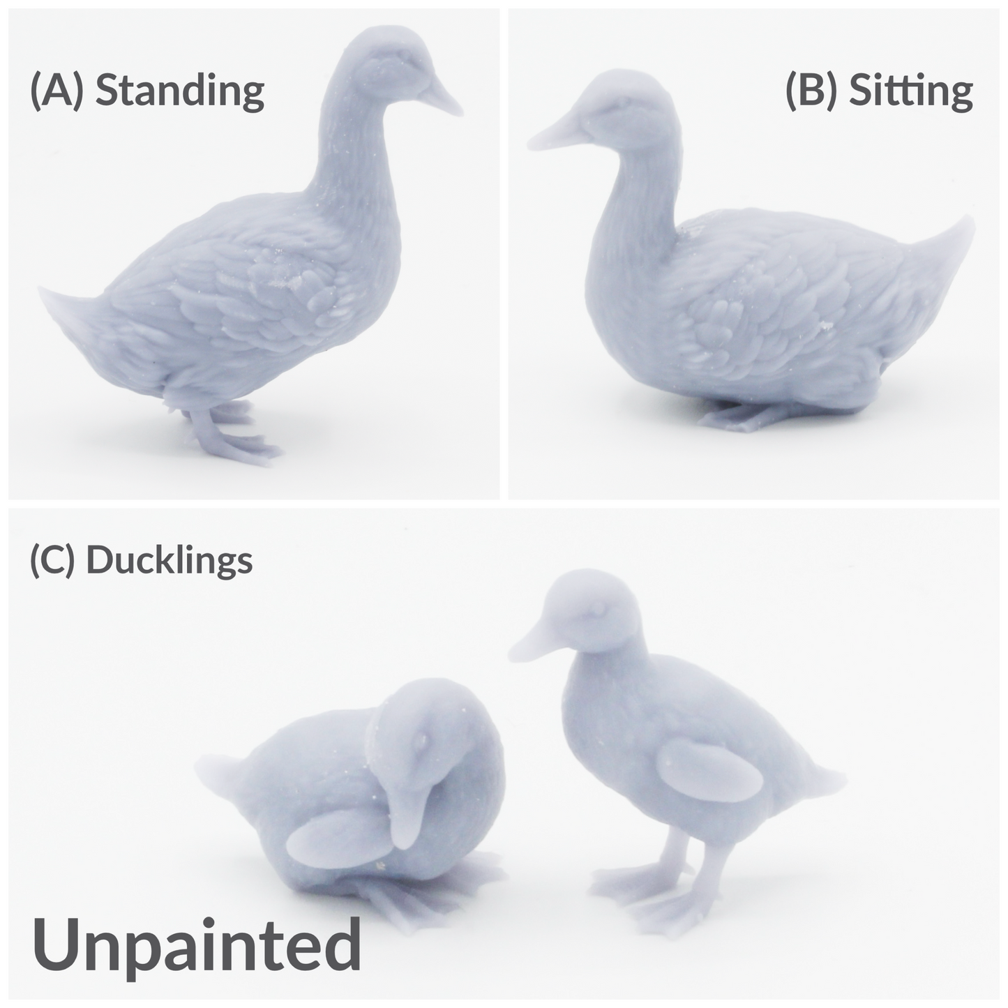 Ducks - 1:12 Scale bird miniature for dollhouse, diorama, art craft supplies animal model by Alexander Kuzmenko (1 figure)