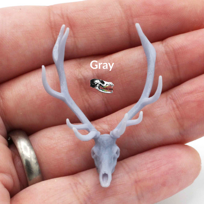 1:24 scale Red Deer Skull - 1:24 Scale Replica Miniature for Dollhouse, Diorama, Curiosities and Oddities (1 skull) miniature — made in NC, USA