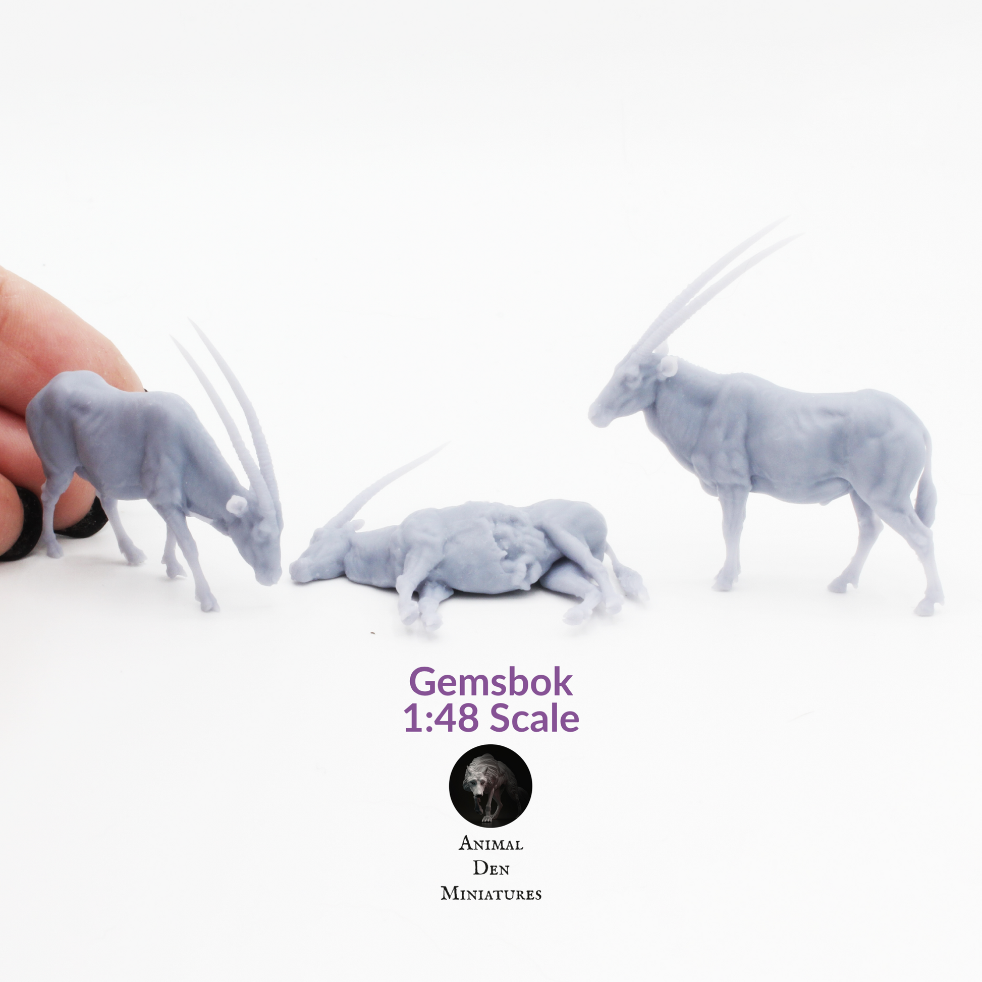 1:48 scale Gemsbok Figurines - miniature — handmade resin scale model by The Scale Grail