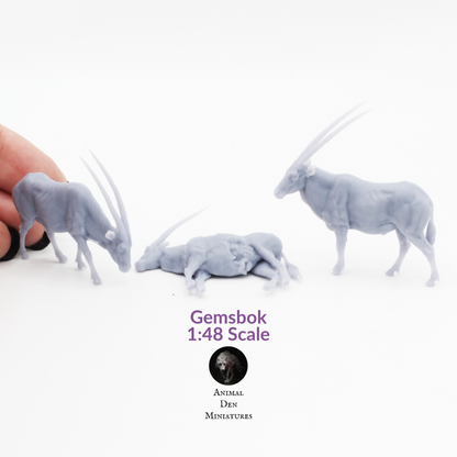 1:48 scale Gemsbok Figurines - miniature — handmade resin scale model by The Scale Grail