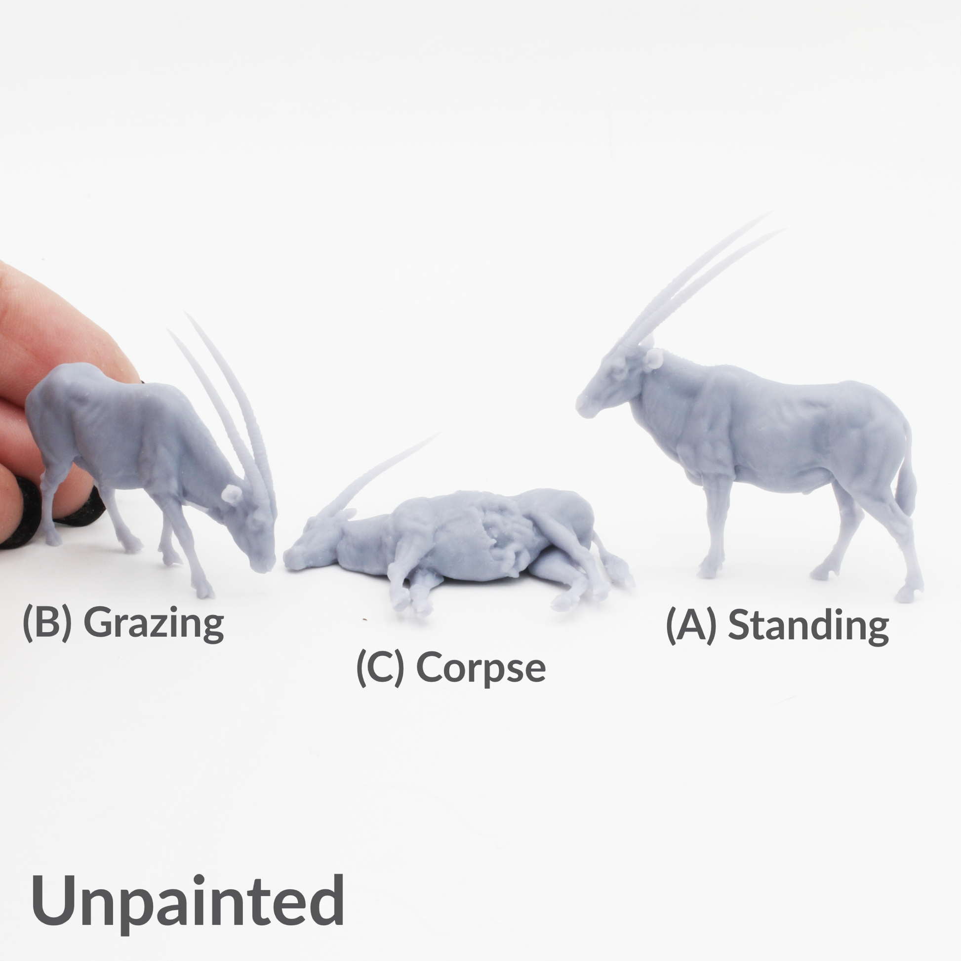 1:48 scale Gemsbok Figurines - miniature side view — The Scale Grail