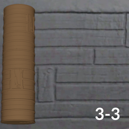 Cobblestone Texture Roller, 4 Inches Tall, Clay texture roller Seamless Design art craft diorama STL Loot Factory (Set 3)