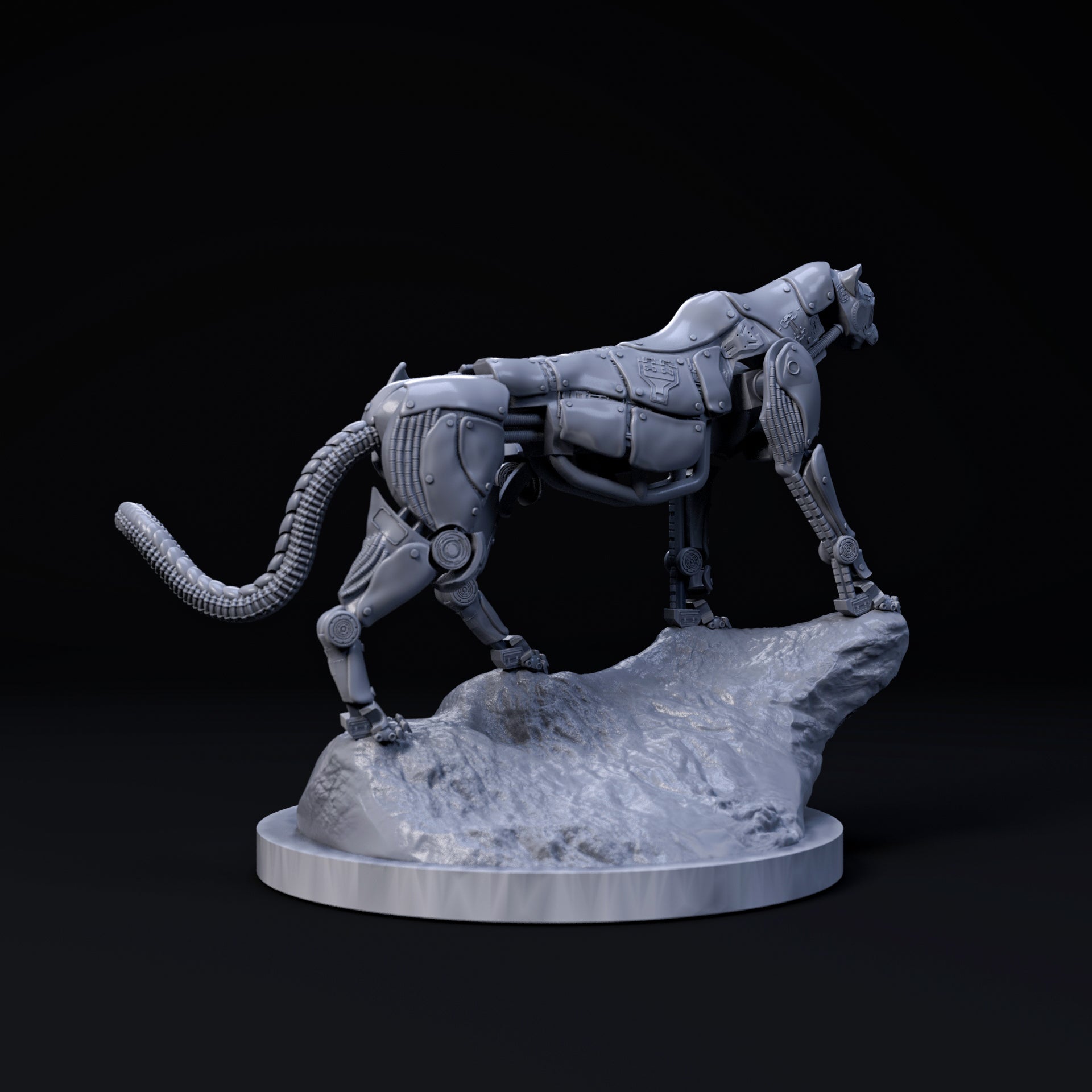 32mm scale Mecha Cheetah miniature side view — The Scale Grail