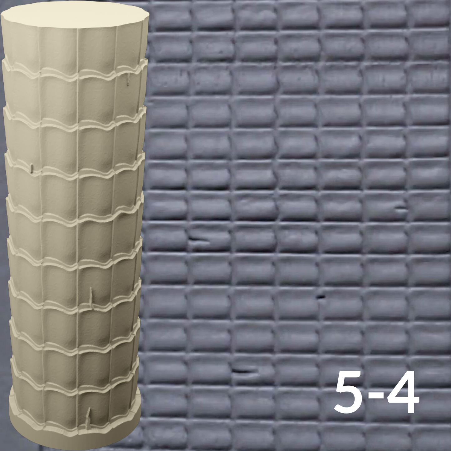 Cobblestone Texture Roller, 4 Inches Tall, Clay texture roller Seamless Design art craft diorama STL Loot Factory (Set 5)