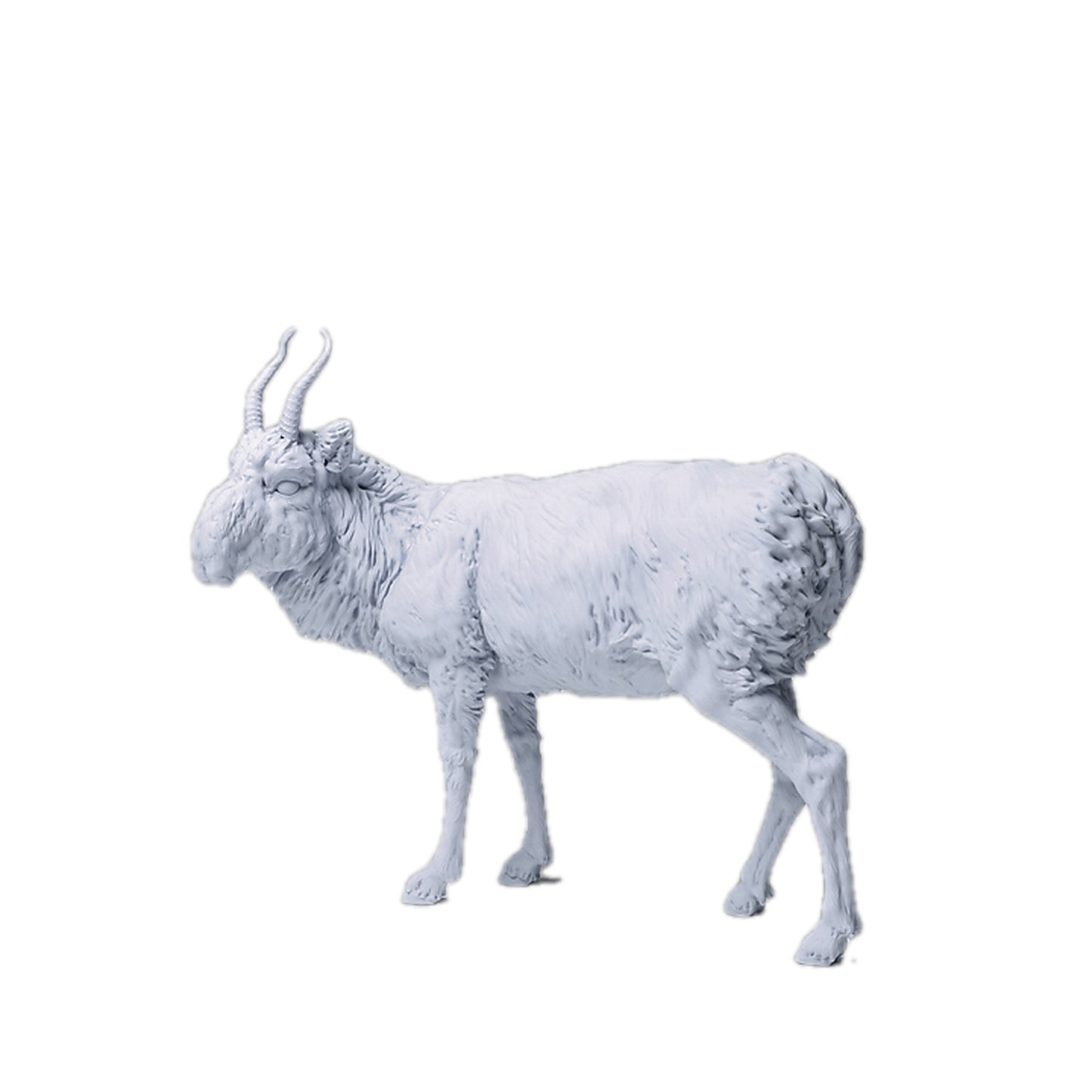 1:12 scale Mongolian Saiga Male  | Animal Den Miniatures miniature detail view — 3D printed resin