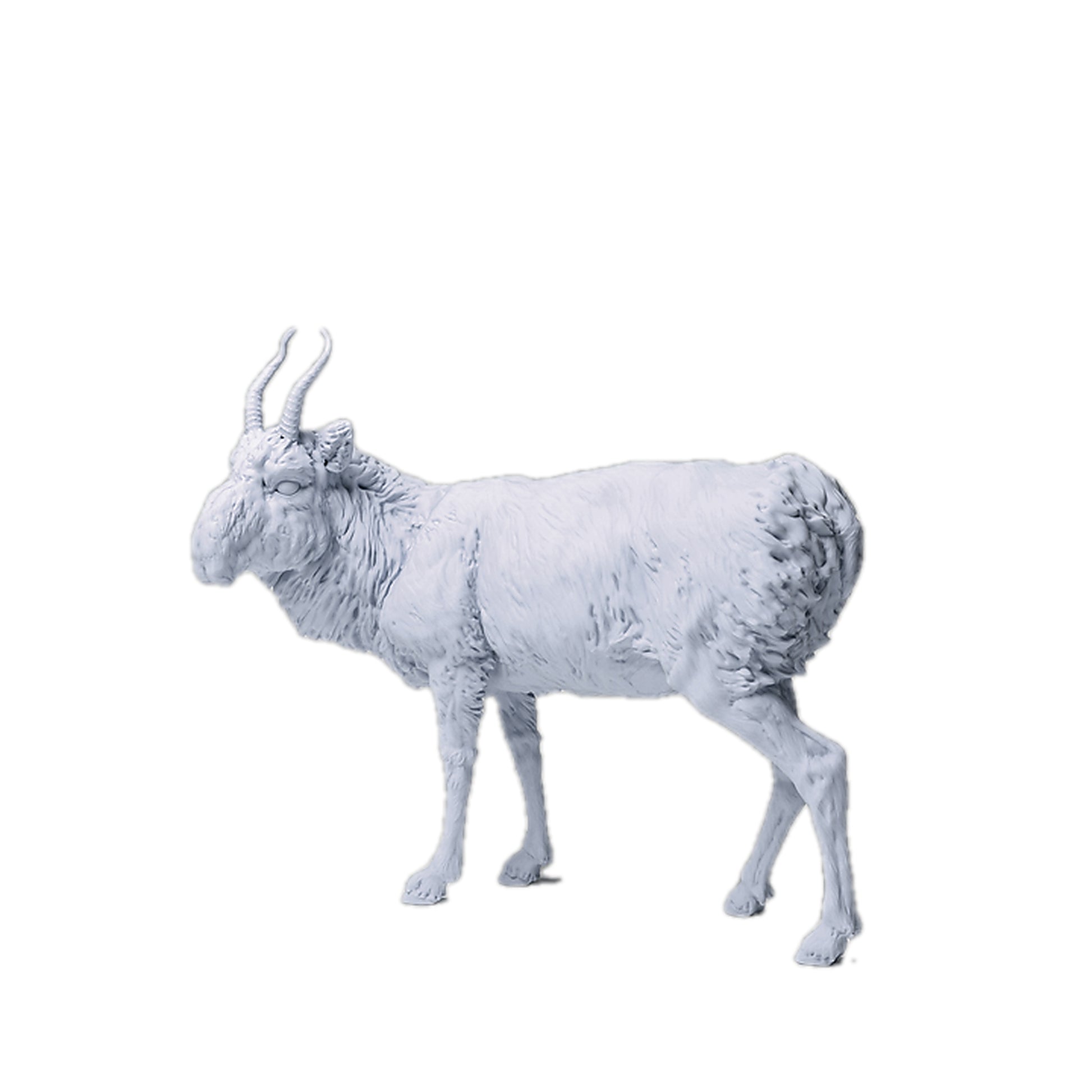 1:12 scale Mongolian Saiga Male  | Animal Den Miniatures miniature detail view — 3D printed resin