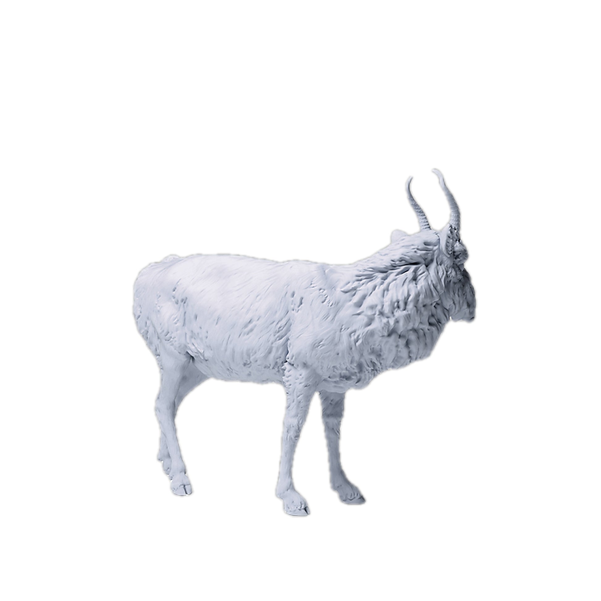 1:12 scale Mongolian Saiga Male  | Animal Den Miniatures miniature side view — The Scale Grail