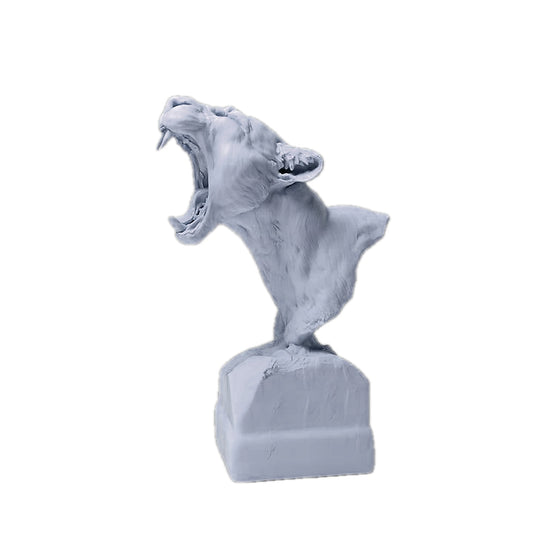 Clouded Leopard Yawning Bust | Animal Den Miniatures