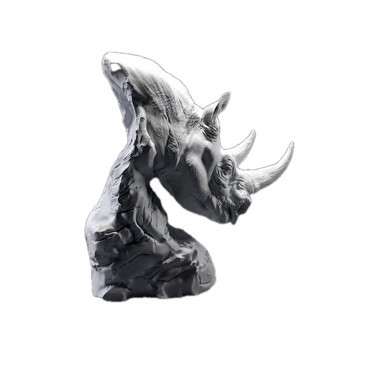 Black Rhino Bust | Animal Den Miniatures
