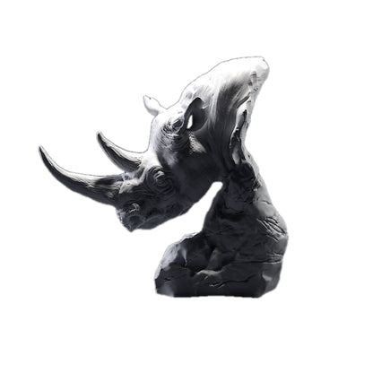 Black Rhino Bust | Animal Den Miniatures