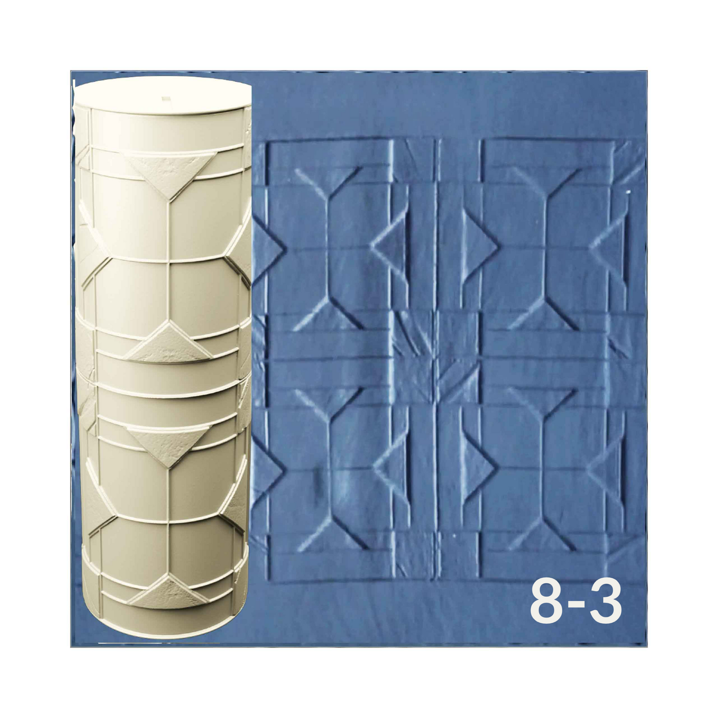 Cobblestone and Tile Texture Roller, 4 Inches Tall, Clay texture roller Seamless Design art craft diorama STL Loot Factory (Set 8)