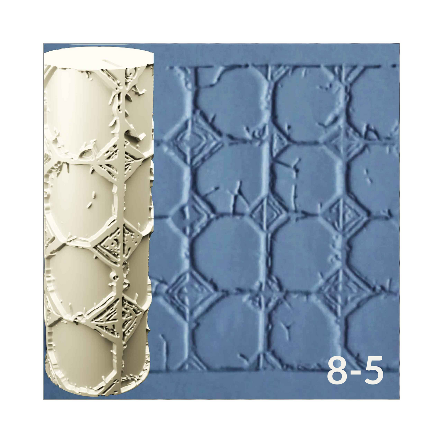 Cobblestone and Tile Texture Roller, 4 Inches Tall, Clay texture roller Seamless Design art craft diorama STL Loot Factory (Set 8)