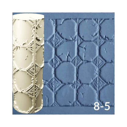 Cobblestone and Tile Texture Roller, 4 Inches Tall, Clay texture roller Seamless Design art craft diorama STL Loot Factory (Set 8)
