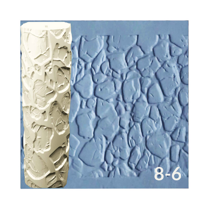 Cobblestone and Tile Texture Roller, 4 Inches Tall, Clay texture roller Seamless Design art craft diorama STL Loot Factory (Set 8)