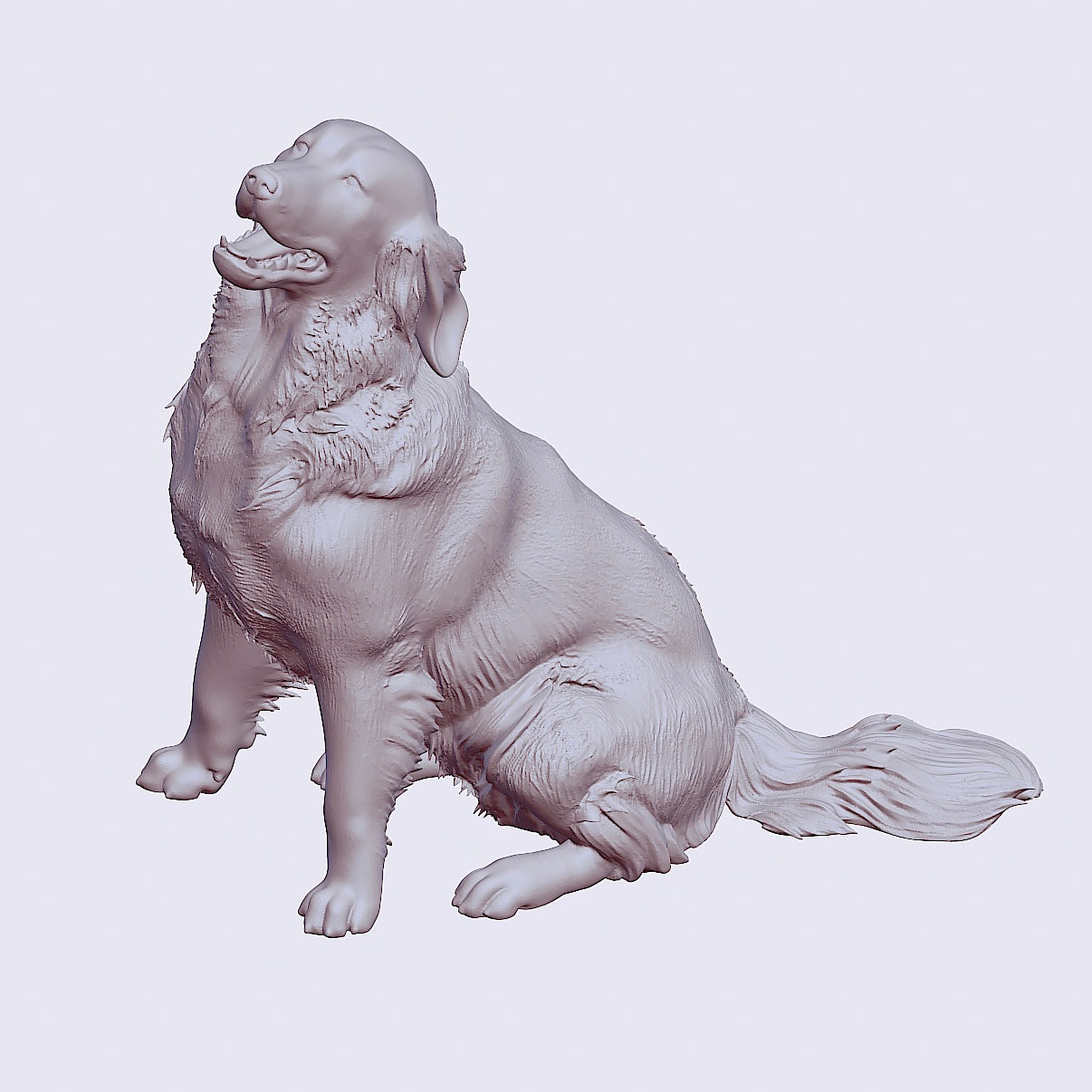 Golden Retriever MICROS miniature detail view — 3D printed resin