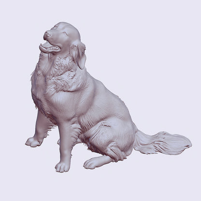 Golden Retriever MICROS miniature detail view — 3D printed resin