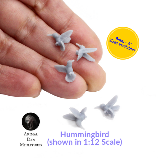 Hummingbird - 1:12 Scale Choose a Size miniature figurine by Animal Den Miniatures