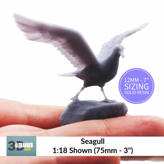 1:12 scale Seagull Miniature by Alexander3DArt – 10mm to 7" Sizes miniature — handmade resin scale model by The Scale Grail